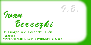 ivan bereczki business card