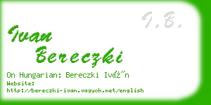 ivan bereczki business card